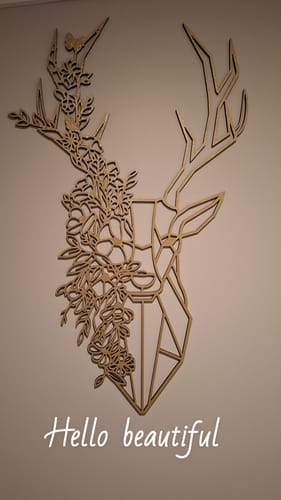 Customer photo review of Geometric Stag Wall Art Nude (UnPainetd)