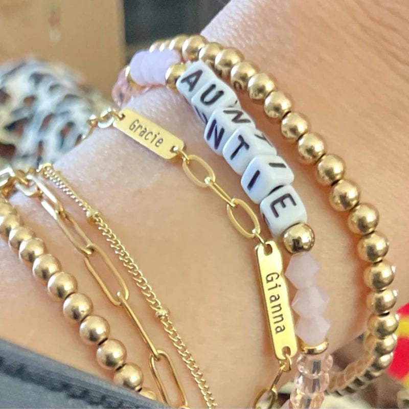 Customer photo review of Custom Name Bar Bracelet