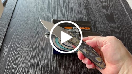 Customer video review of The Back Door: TRM ATOM LL - Midnight Jungle G10 3D Contoured Lizard Skin, MagnaCut Blade (Blemish)