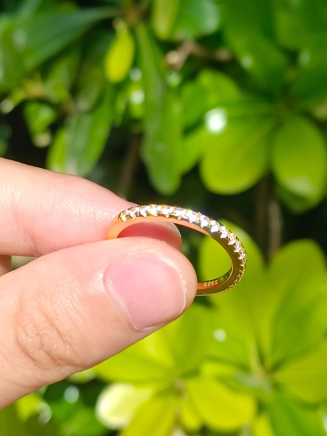 Customer photo review of S925 Louily Half Eternity Thin Women's Wedding Band In Sterling Silver Stackable Ring For Women