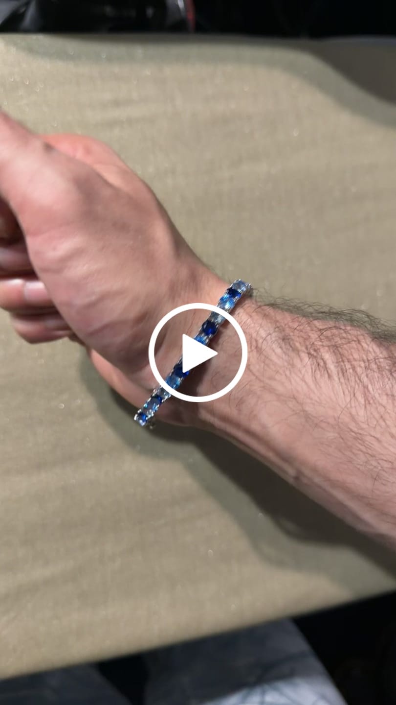 Customer video review of 5mm Tri-Blue Diamond Tennis Bracelet - White Gold