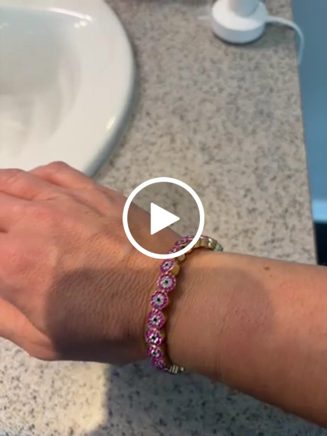 Customer video review of Mini Belle Pink Protection Bracelet
