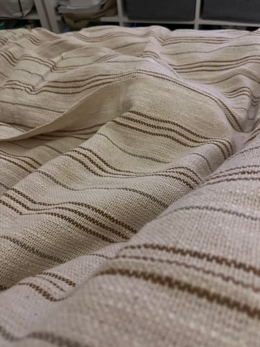 Reseña con foto de un cliente sobre Manta Algodón Líneas Boho