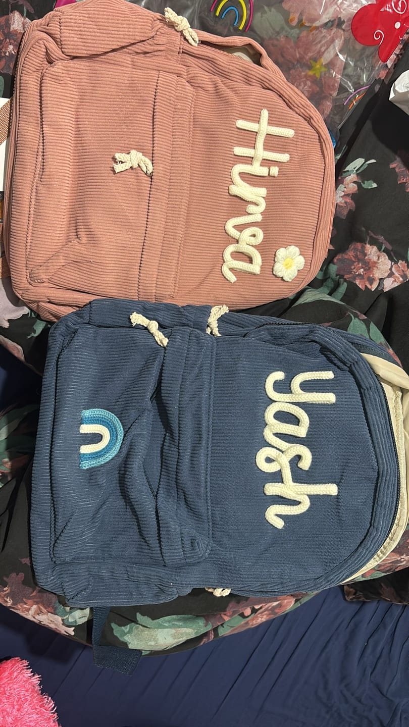 Customer photo review of K&C - Personalized Knitted Backpack