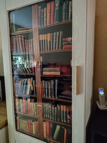 Customer photo review of Vorhang Motiv "Bücherregal alt"