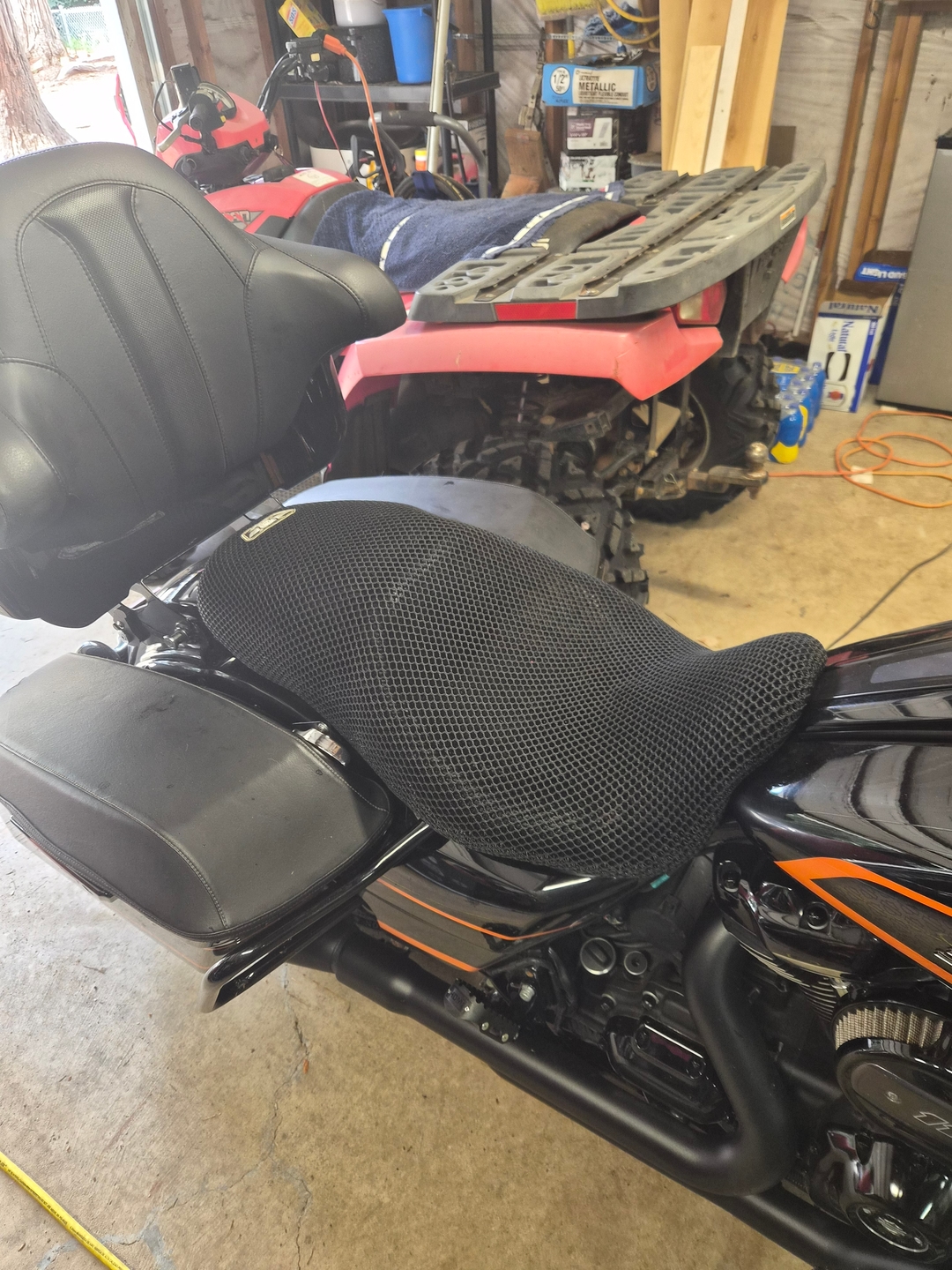Wind Rider mesh seat cover on a Harley Davidson Road Glide