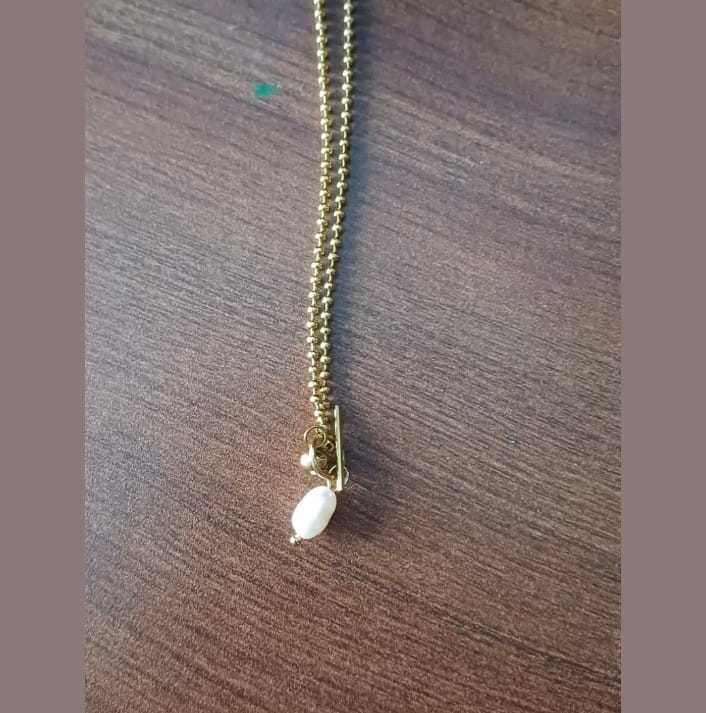 Customer photo review of Dainty Beaded Pearl Chain