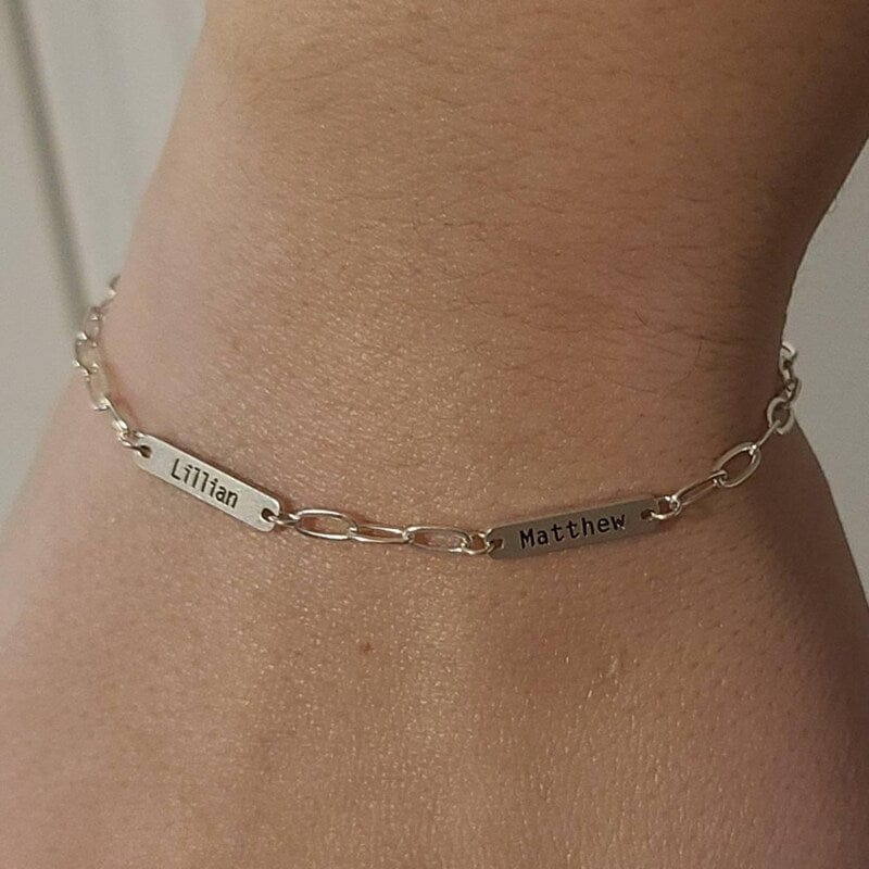 Customer photo review of Custom Name Bar Bracelet