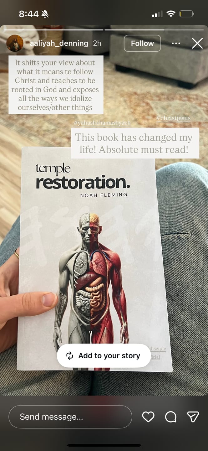 Customer photo review of Temple Restoration Ebook