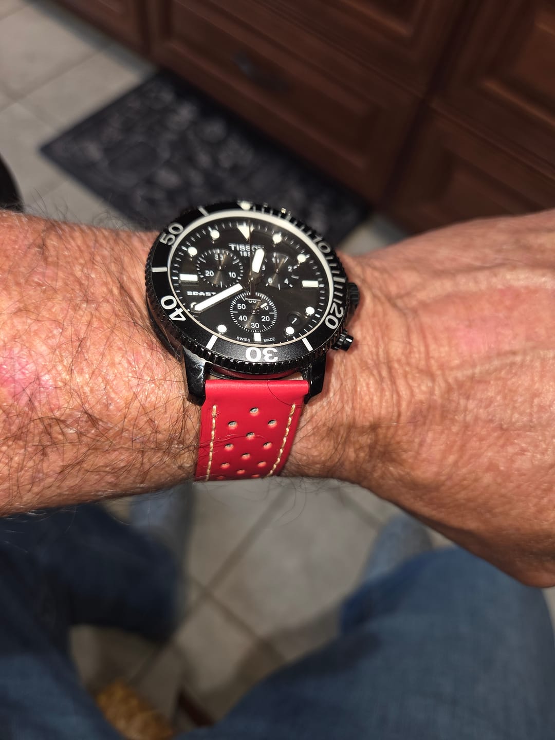 Customer photo review of Leather Sport Grip - Stop Red