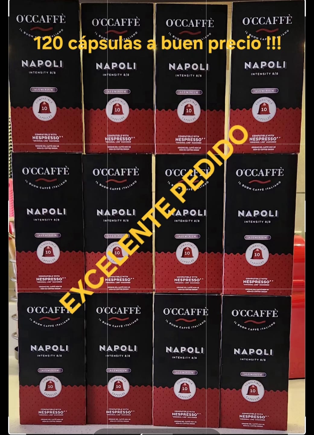 Customer photo review of Pack Occaffe 120 Cápsulas Aluminio Compatibles para Nespresso