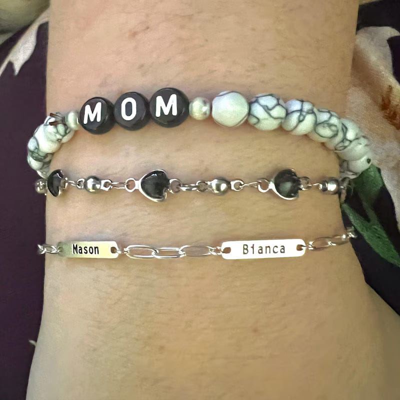 Customer photo review of Custom Name Bar Bracelet