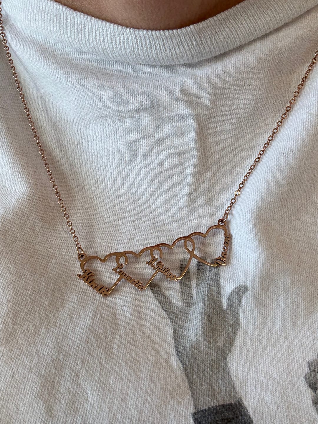 Customer photo review of Collier personnalisé avec cœur et nom