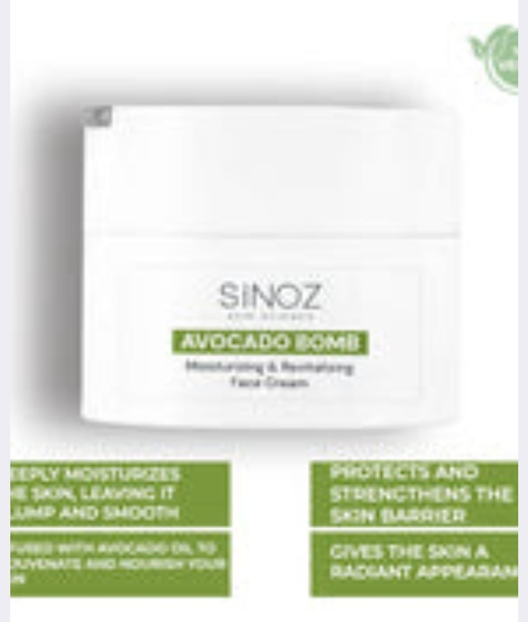 Customer photo review of Avocado Bomb Moisturizing Face Cream