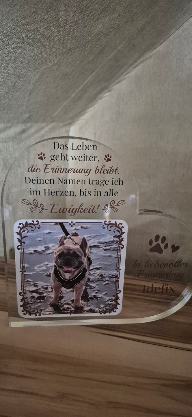 Customer photo review of Personalisiertes Glasherz - Die Erinnerung bleibt