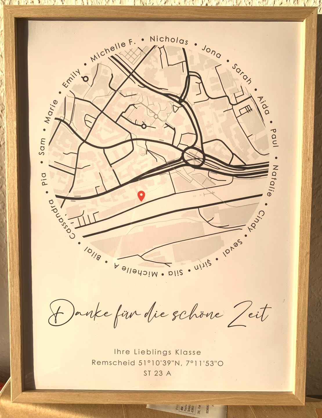 Customer photo review of Danke für alles - Persönliches Abschiedsgeschenk - Personalisiertes Poster