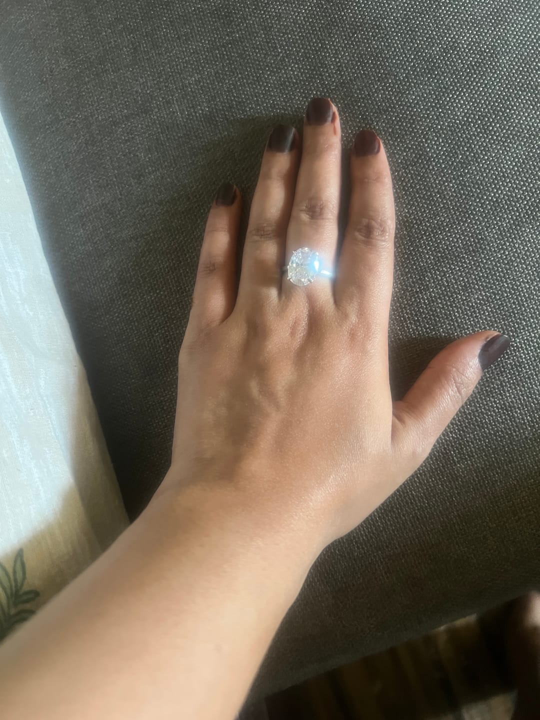 Customer photo review of 2.5Ct Radaint Ice Crushed Silver Halo Solitaire Ring For Women