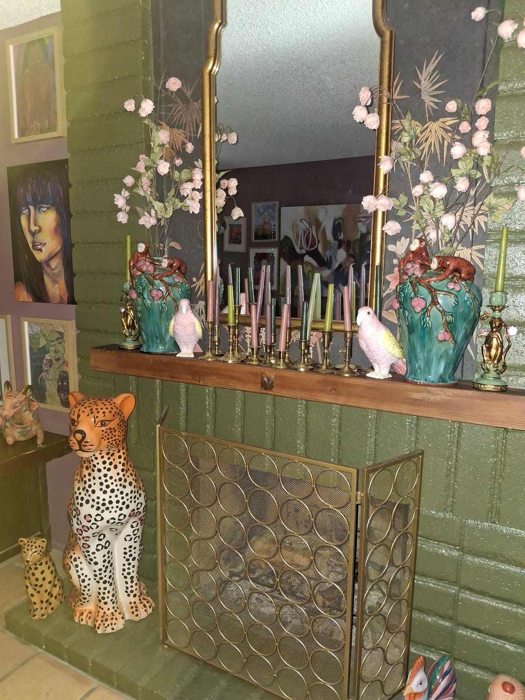 Customer photo review of Pair of Pink and Yellow Ceramic Cockatoo Figurines