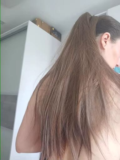 Customer photo review of Remy Ponytail Extension – Glatt