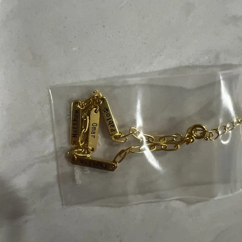 Customer photo review of Custom Name Bar Bracelet