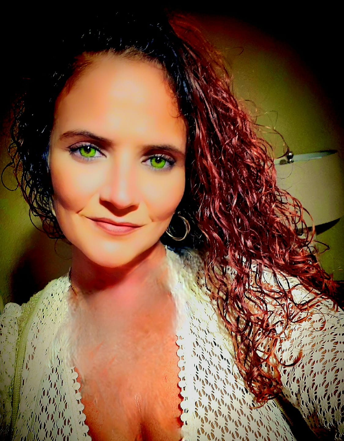 Customer photo review of FANTASY SNOW FLAKE Prescription Colored Contact Lenses