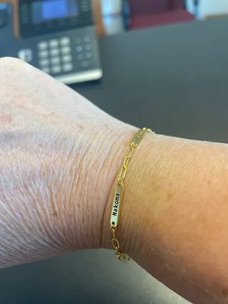 Customer photo review of Custom Name Bar Bracelet