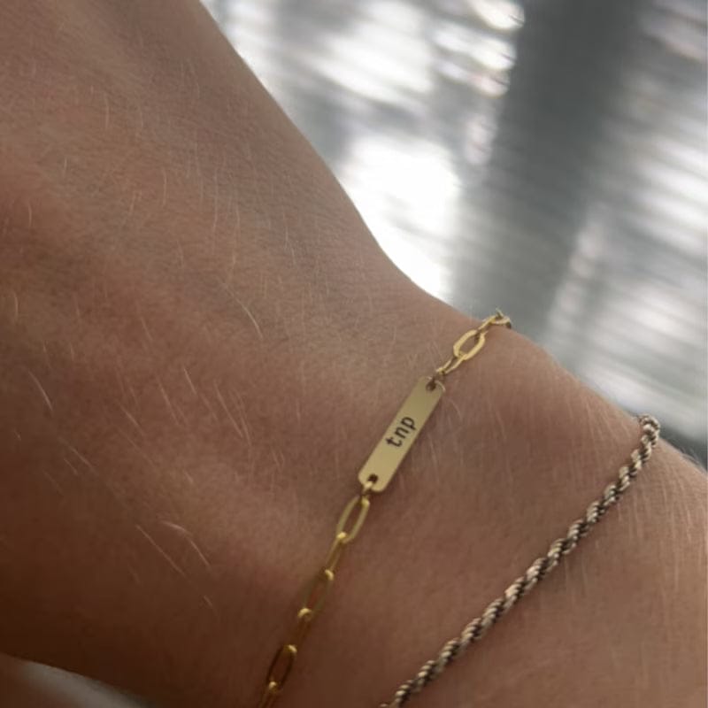 Customer photo review of Custom Name Bar Bracelet