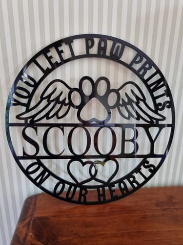 Customer photo review of Personalised Pet Memorial Wall Art