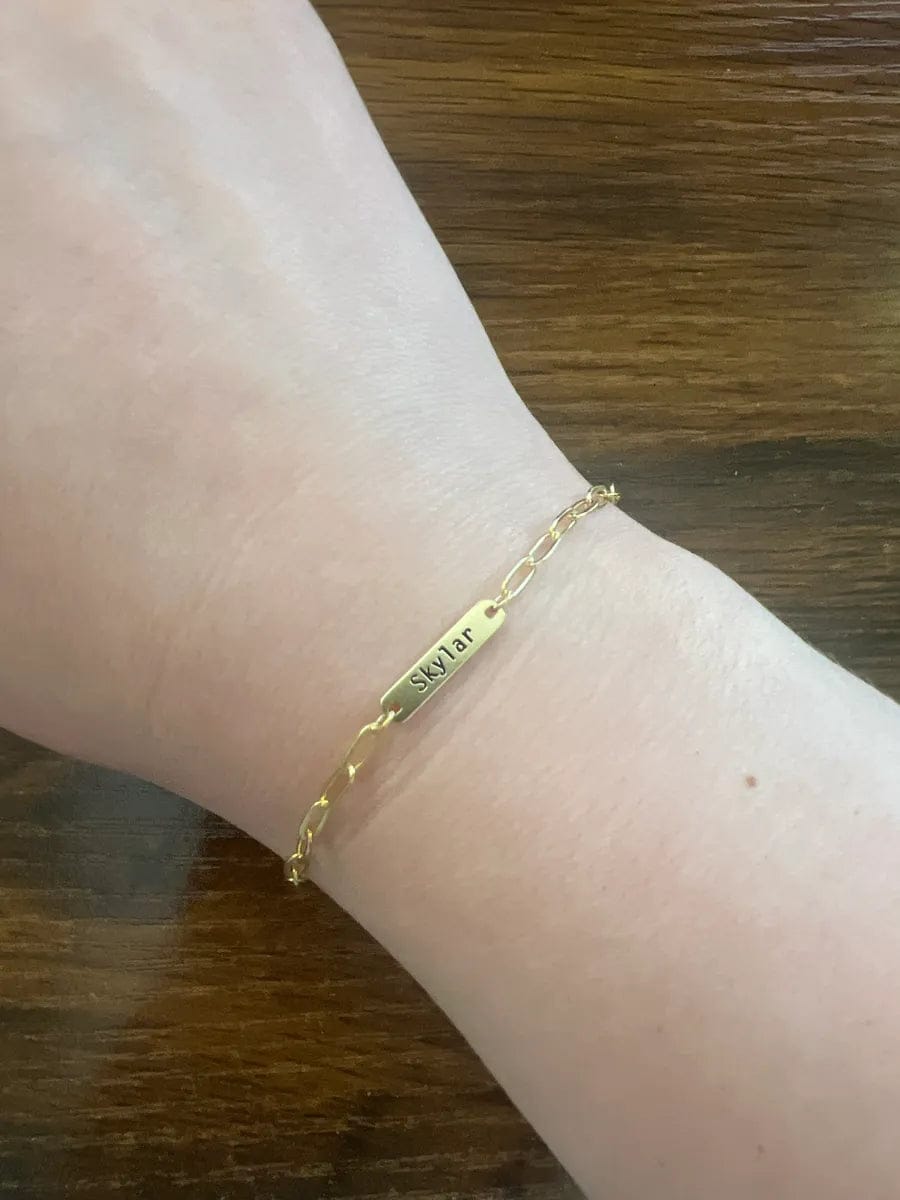 Customer photo review of Custom Name Bar Bracelet