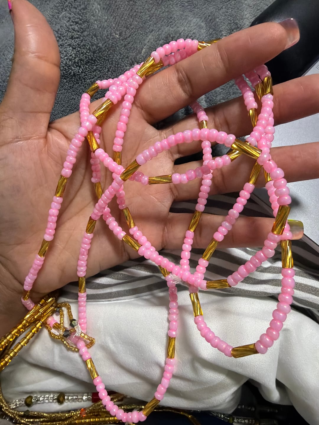 Customer photo review of Barbie Royal Waist Beads 🎀