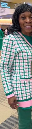 Customer photo review of GROUP ORDER- PROTOCAL Alpha Kappa Alpha Houndstooth Cardigan Only Pre-Order