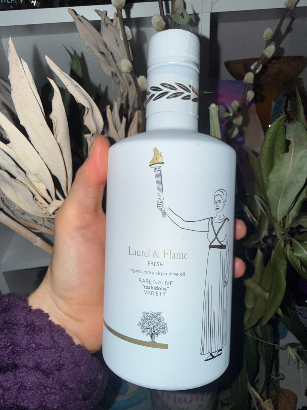Customer photo review of Laurel & Flame Tsabidolia — Rare Single-Varietal Extra Virgin Olive Oil