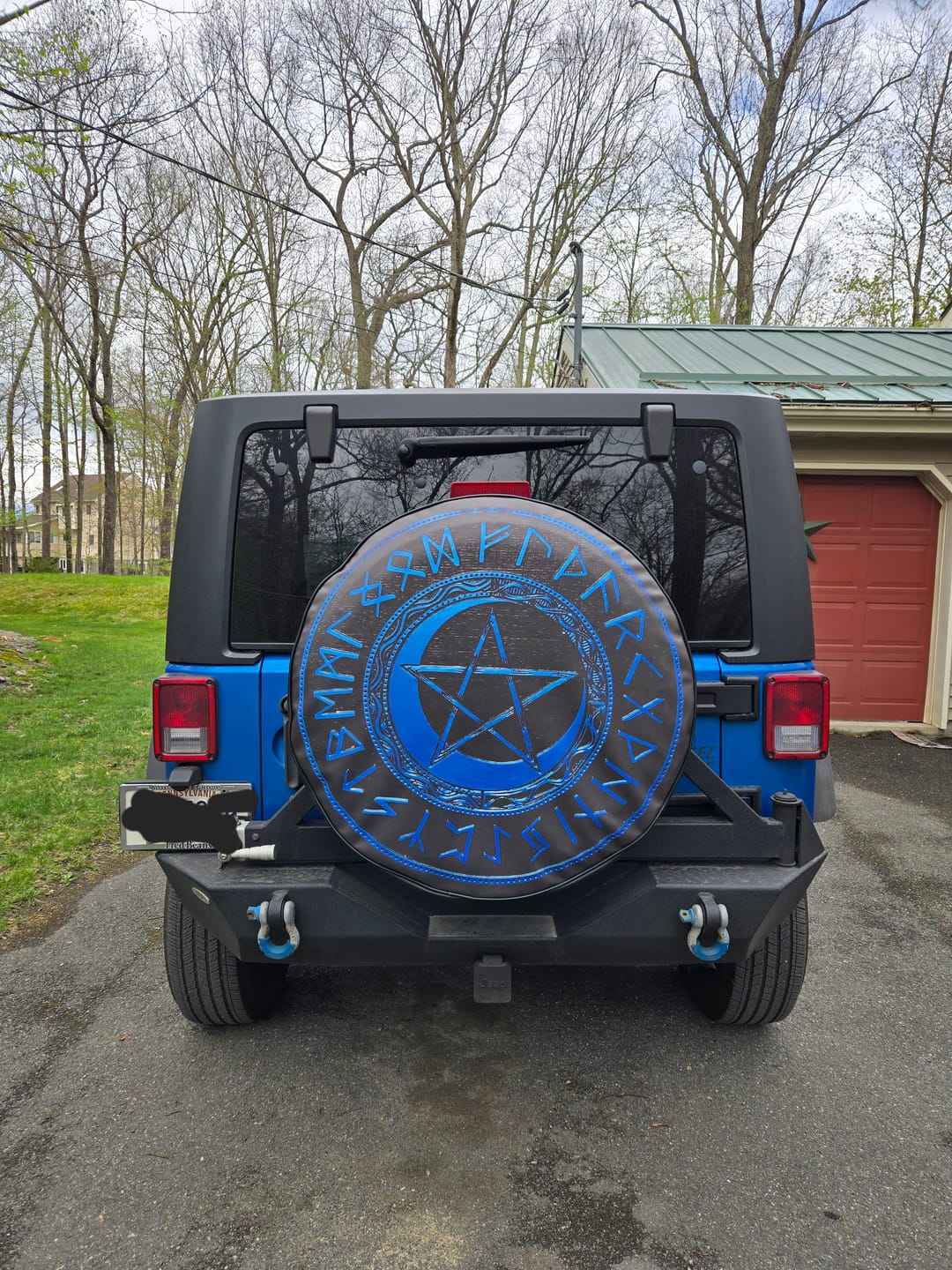 Customer photo review of Custom Spare Tire Cover for Jeep, RV, Bronco Camper, Trailer, & More