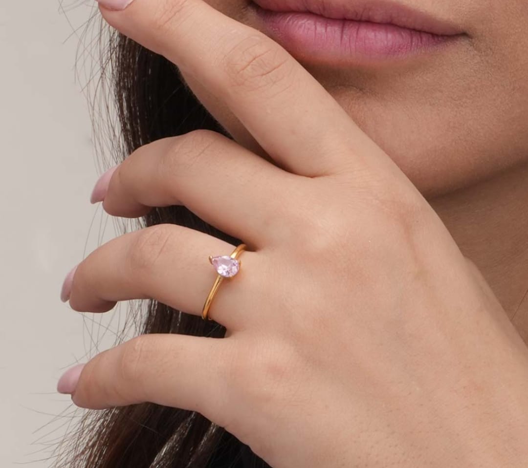 Customer photo review of Droplet Blush Ring