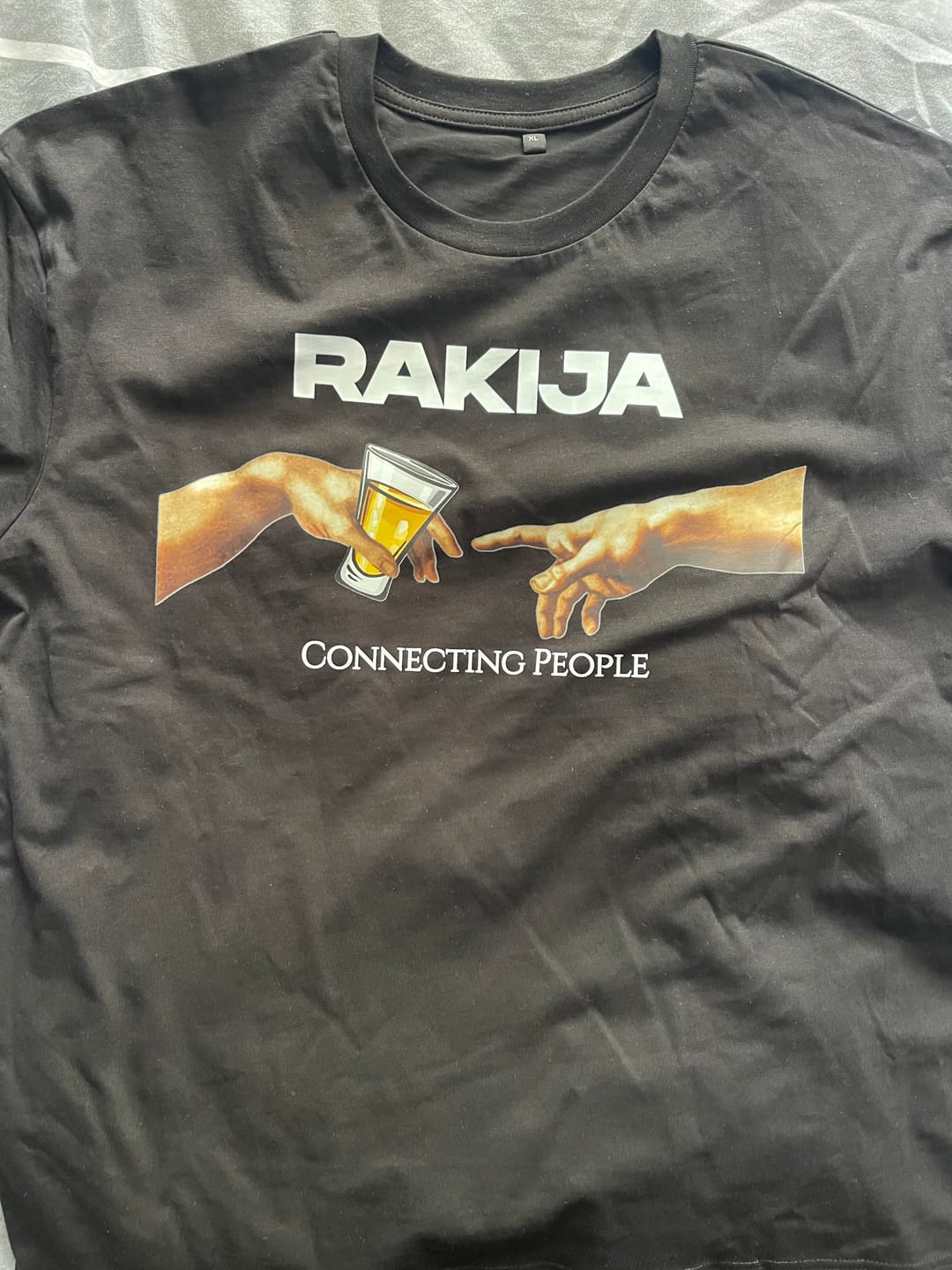 Customer photo review of Rakija connecting people, Premium T-Shirt