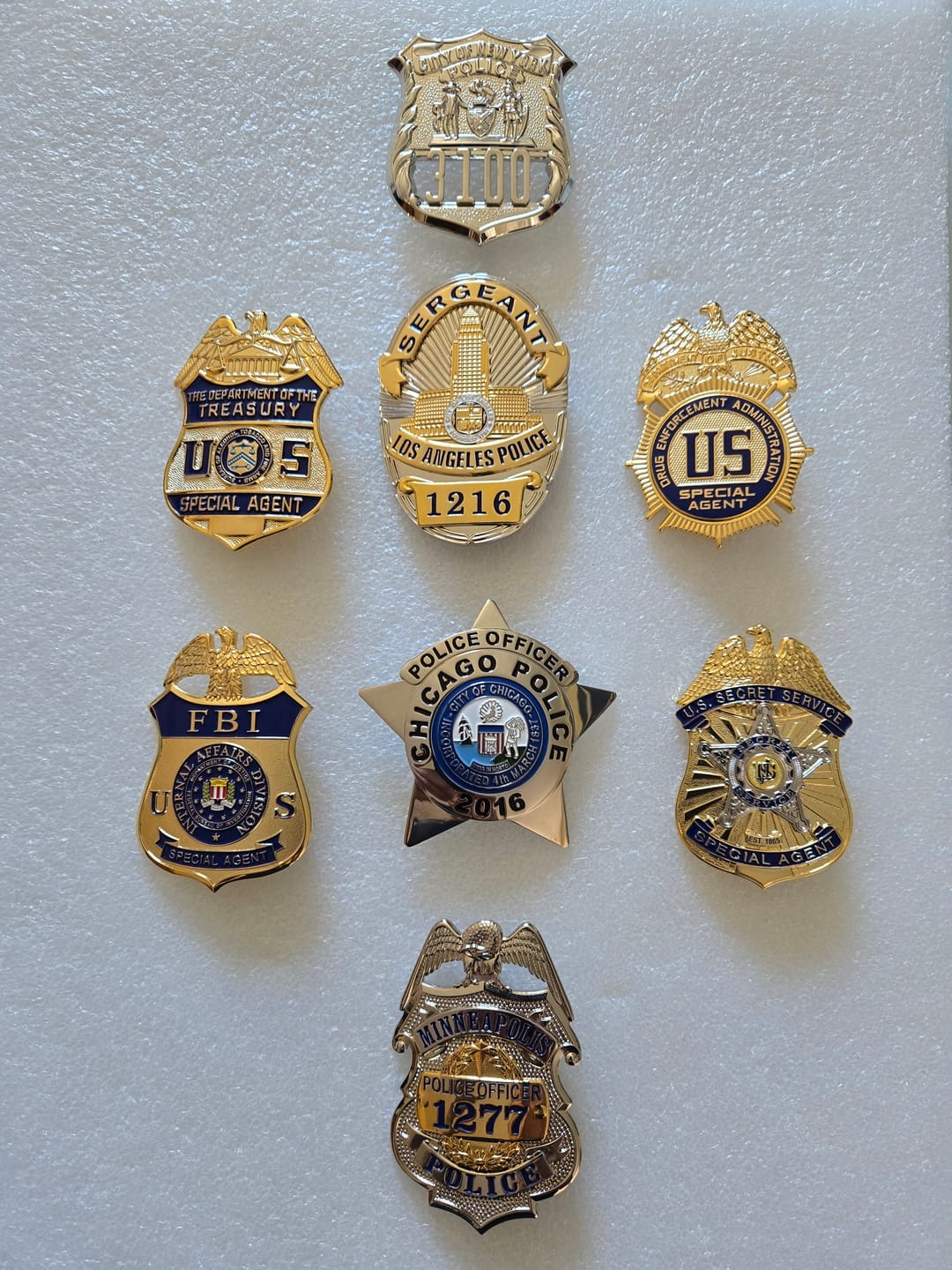 Customer photo review of LAPD Los Angeles Police Officer Badge Solid Copper Replica Movie Props With Number 16210