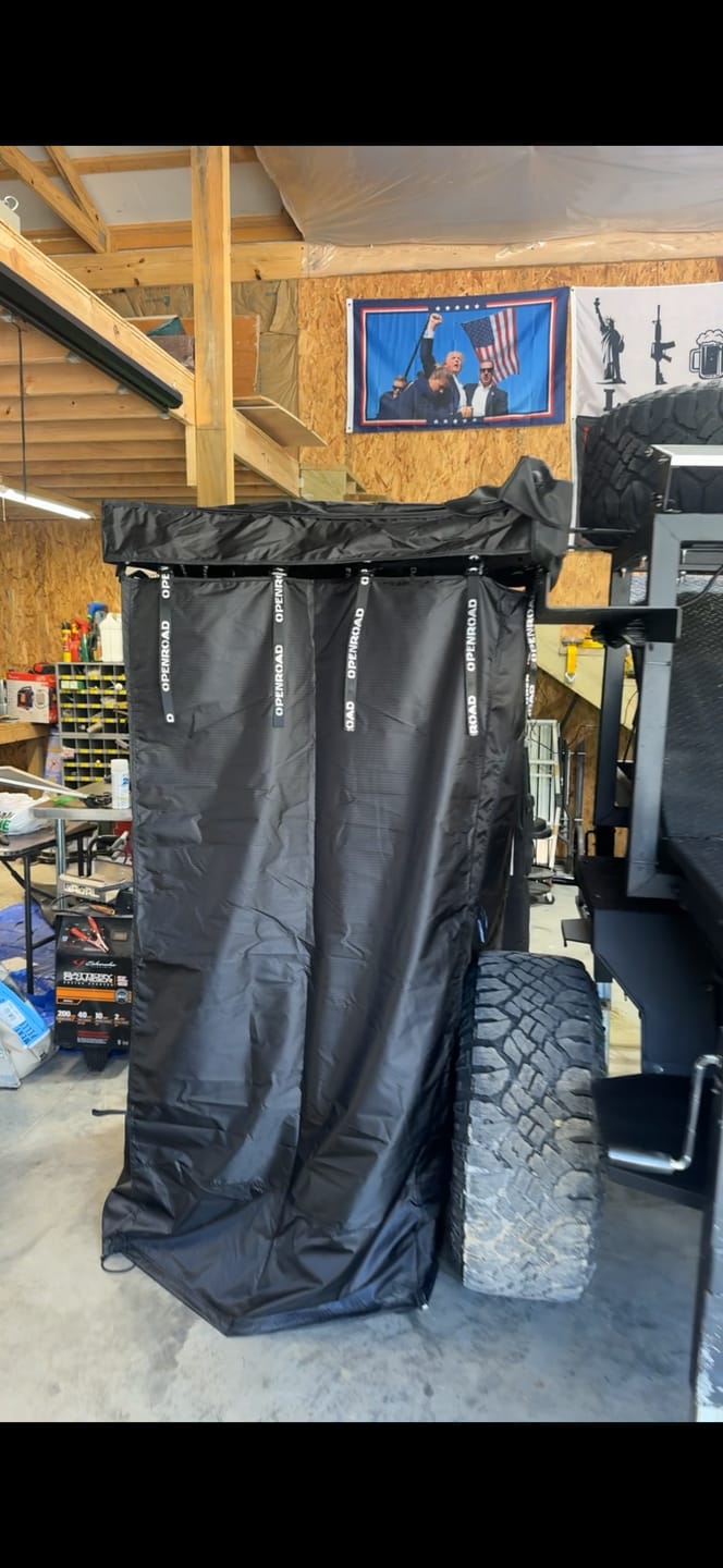 Customer photo review of OPENROAD Quick-Open Overland Shower/Privacy Awning V2