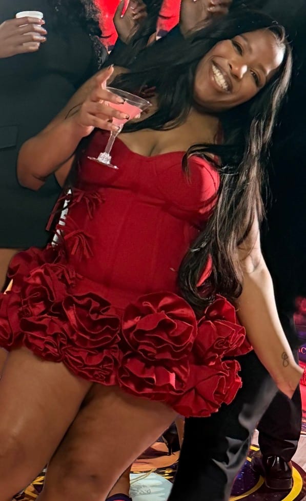 Customer photo review of Sophia Rose – Red (Only a few left)