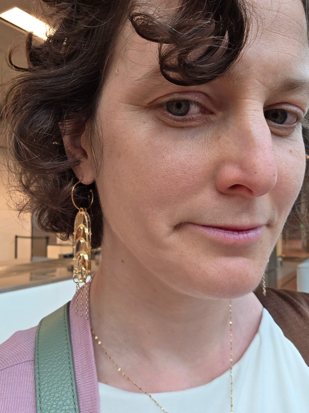 Customer photo review of Wheat Statement Earrings