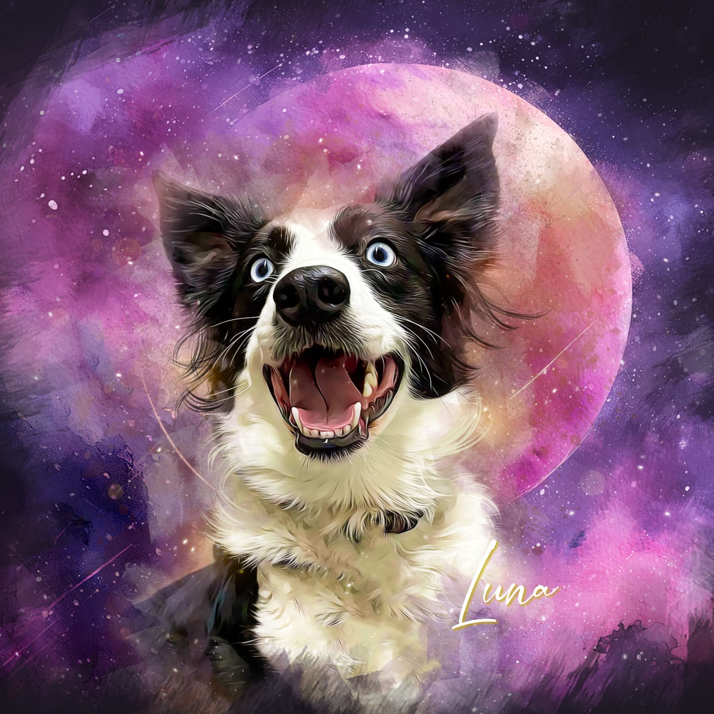 Customer photo review of Pet Portrait Wall Art - Pet Galaxy