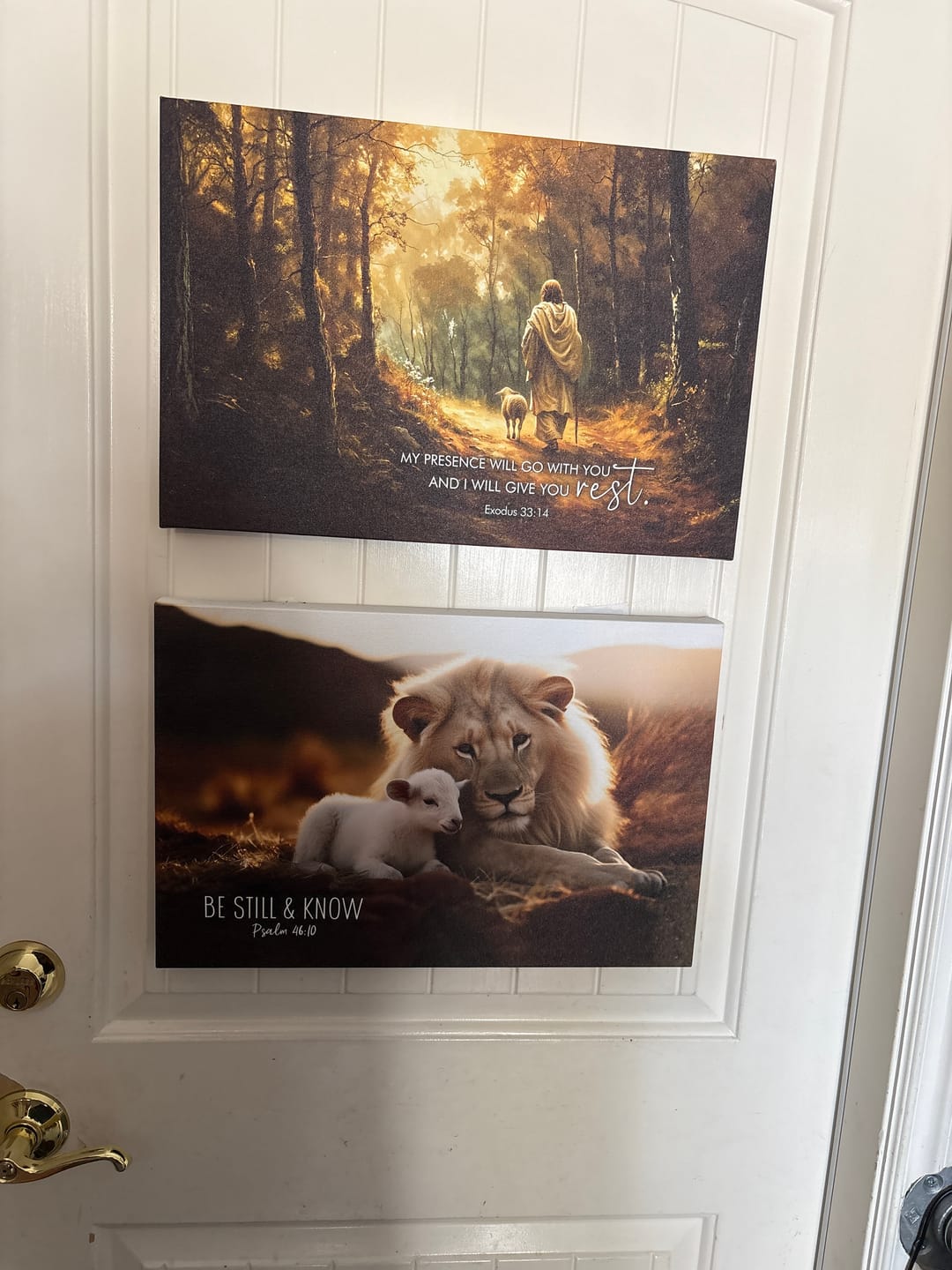 Customer photo review of Exodus 33:14 My Presence Will Go With You Wall Art Canvas