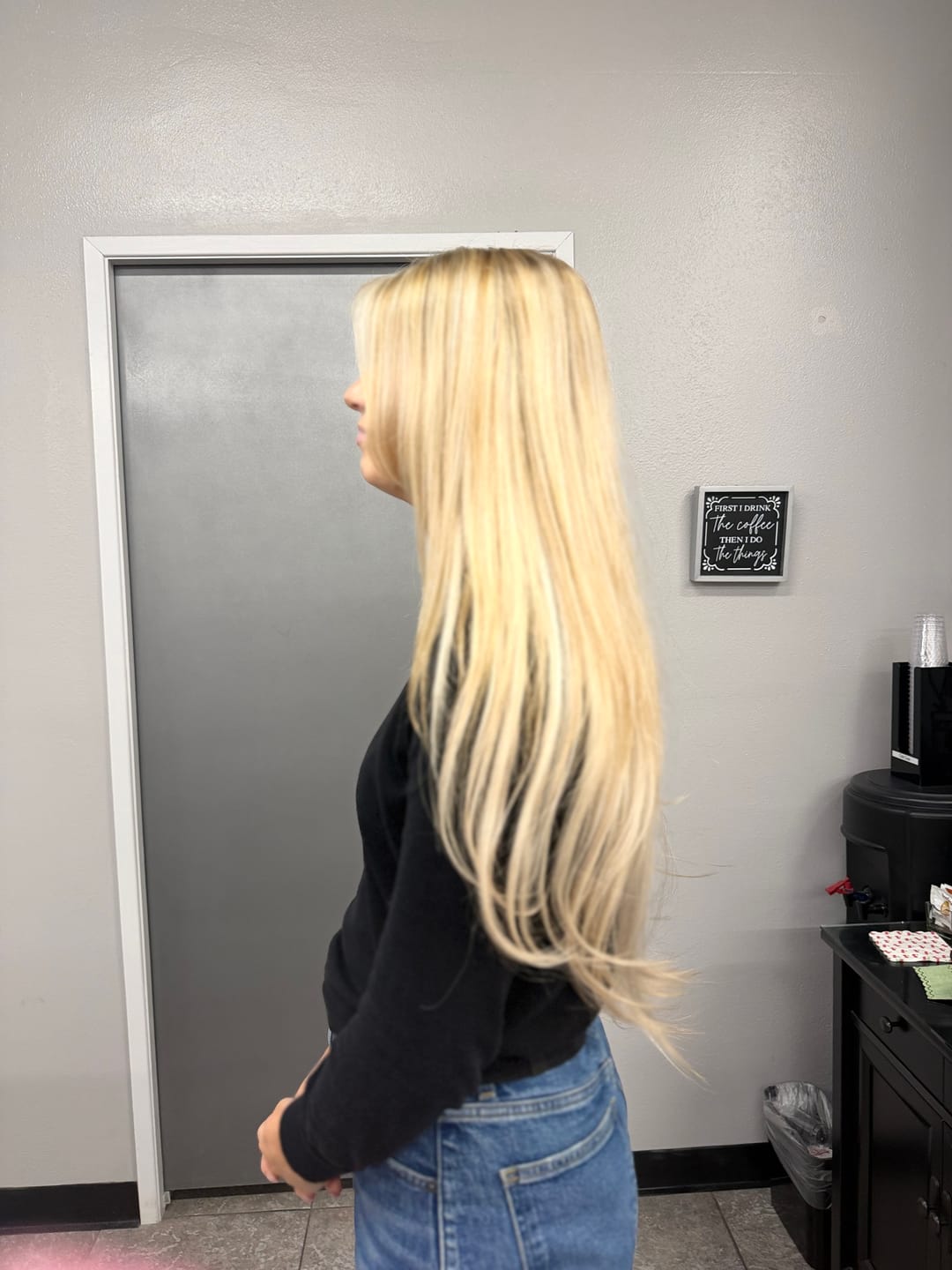 Customer photo review of Virgin Injection Tape in Hair Extensions Cool Brown Balayage #4/7/80
