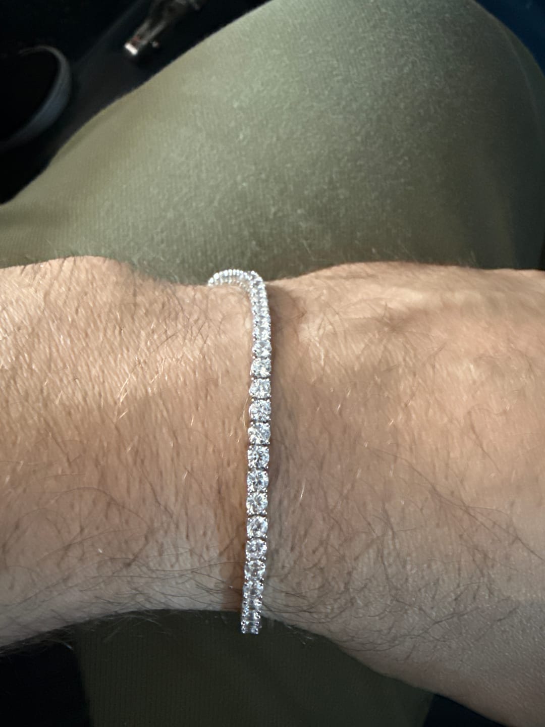 Customer photo review of 3mm Moissanite Tennis Bracelet - Silver - D Colour - VVS1