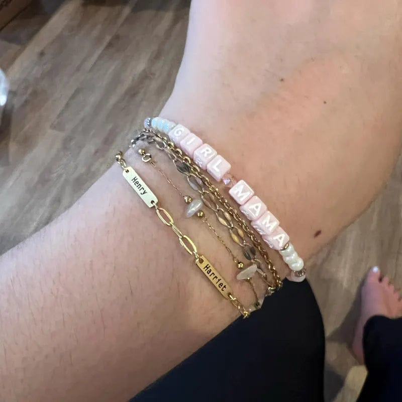Customer photo review of Custom Name Bar Bracelet