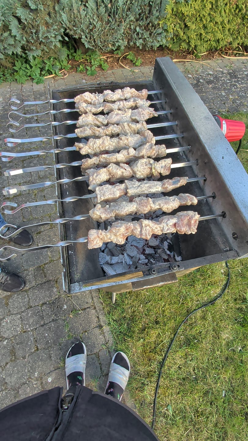 Customer photo review of Schweine-Schaschlik Original - Mayonnaise Zwiebel Kräuter Marinade | mySchaschlik