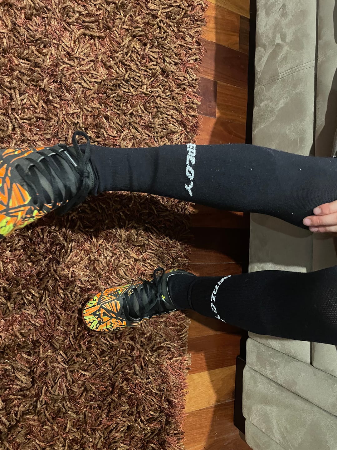 Customer photo review of Deploy Performance Football Socks - Black