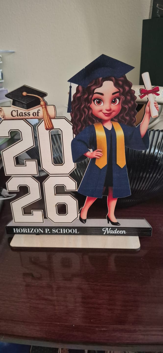 Customer photo review of Class Of 2026 2027 Senior - Personalized 2-Layered Wooden Plaque - Graduation Gift For Graduates, Daughter, Son