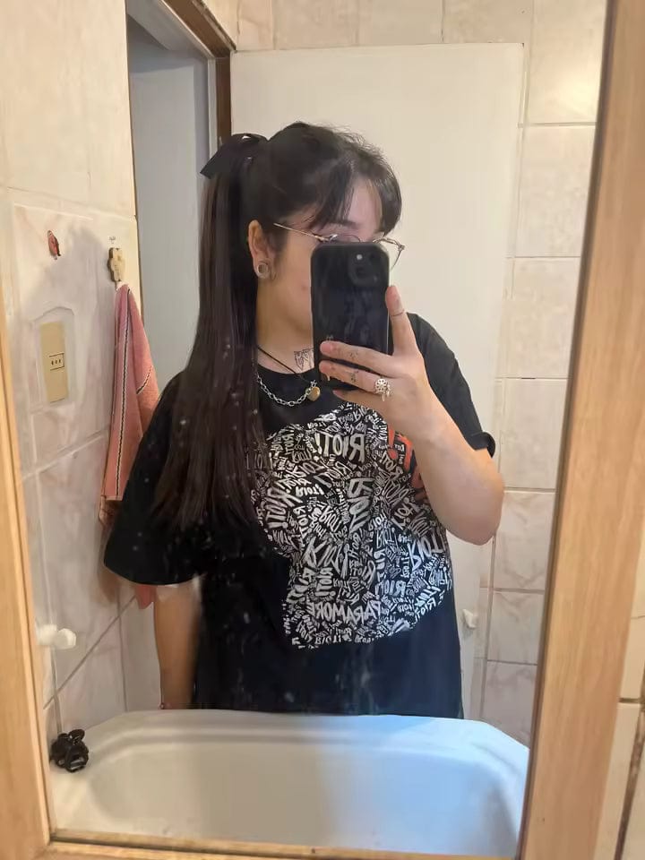 Customer photo review of Remy Ponytail Extension – Glatt