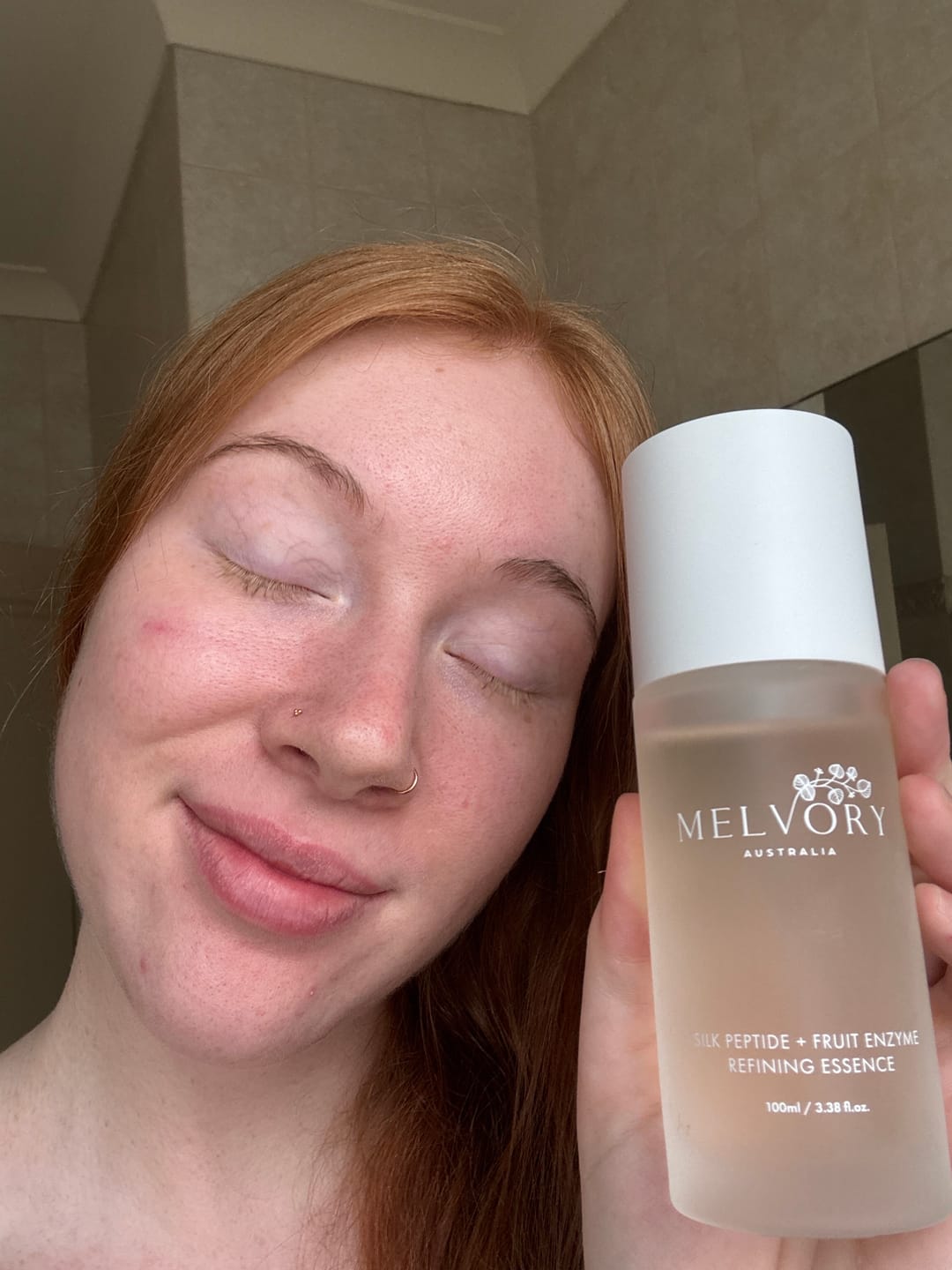 Customer photo review of SILK PEPTIDE + FRUIT ENZYME REFINING ESSENCE