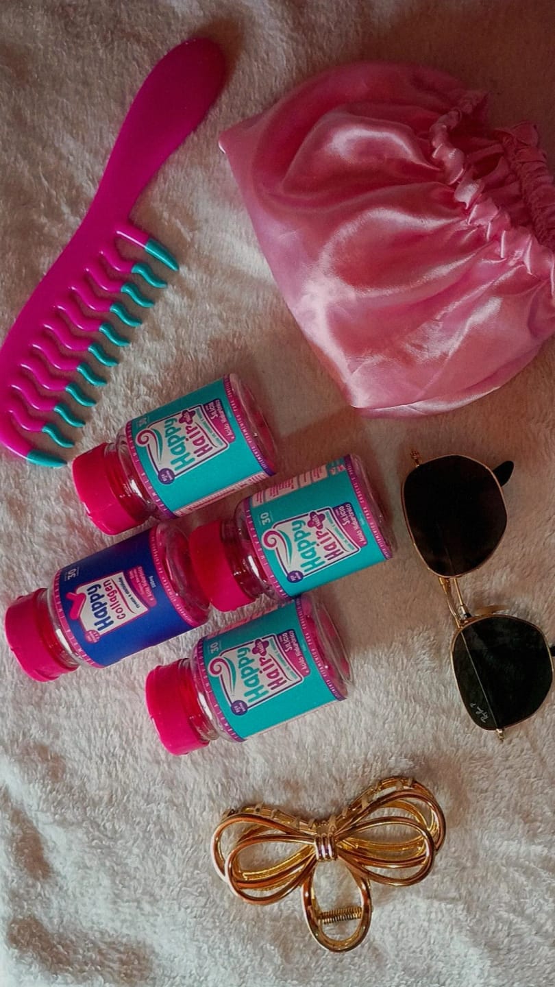 Customer photo review of Happy Hair 3 Potes + 1 Colágeno Grátis